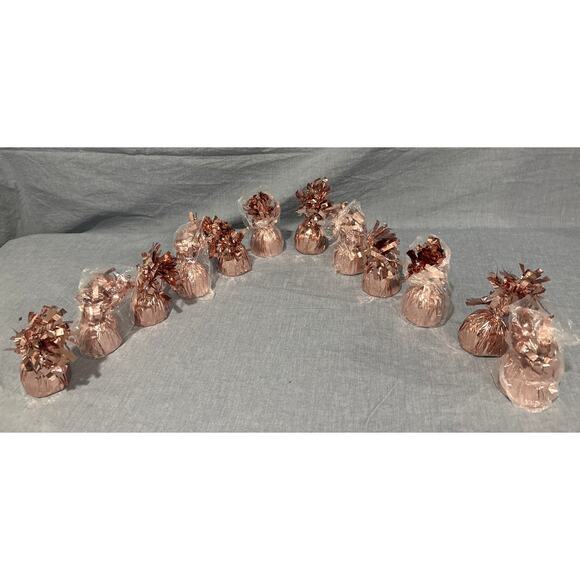 12 Pack Metallic Wrapped Balloon Weights- 6 Oz, Rose Gold - Picture 4 of 4